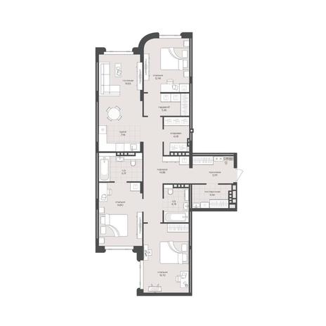 Вариант №15400, 3-комнатная квартира в жилом комплексе Баланс (Balance)