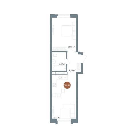 Вариант №15030, 2-комнатная квартира в жилом комплексе Геометрия