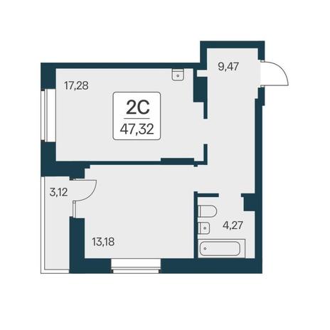 Вариант №17758, 2-комнатная квартира в жилом комплексе Баланс (Balance)
