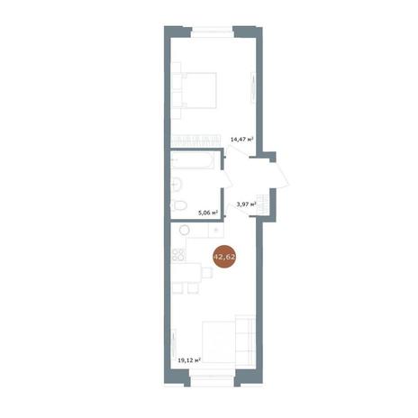 Вариант №15036, 2-комнатная квартира в жилом комплексе 19|56 Кварталы Телецентра