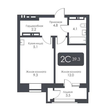 Вариант №17248, 2-комнатная квартира в жилом комплексе City Towers