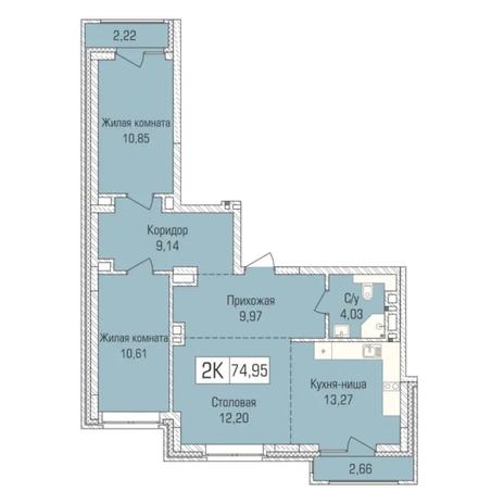 Вариант №7300, 3-комнатная квартира в жилом комплексе Инфинити