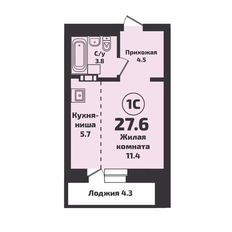 Вариант №7891, 1-комнатная квартира в жилом комплексе Инфинити