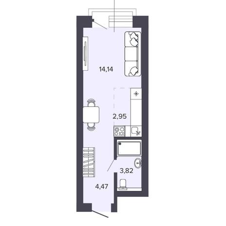Вариант №8185, 1-комнатная квартира в жилом комплексе Прованс