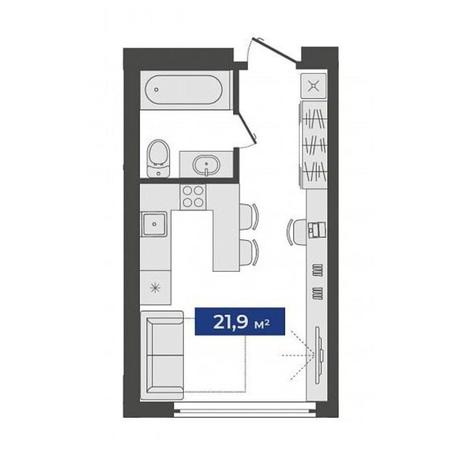 Вариант №9844, 1-комнатная квартира в жилом комплексе 