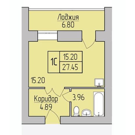 Вариант №6949, 1-комнатная квартира в жилом комплексе 