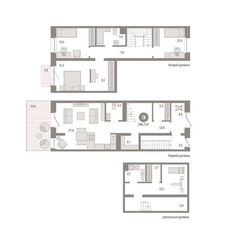 Вариант №15566, 3-комнатная квартира в жилом комплексе Европейский Берег