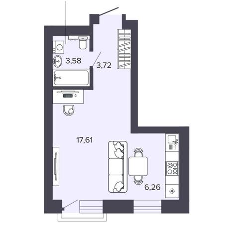 Вариант №8186, 1-комнатная квартира в жилом комплексе Прованс