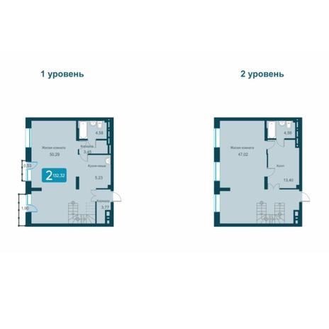 Вариант №7405, 4-комнатная квартира в жилом комплексе Марсель-2
