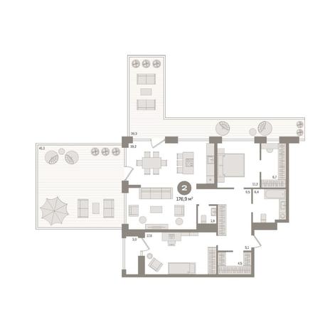 Вариант №14822, 2-комнатная квартира в жилом комплексе Flora & Fauna