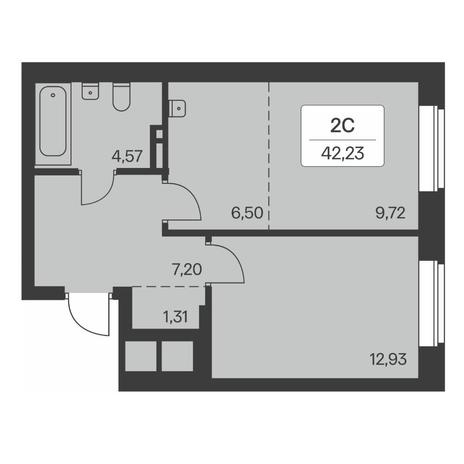 Вариант №8038, 2-комнатная квартира в жилом комплексе Тихвинский квартал