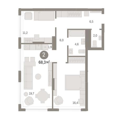 Вариант №8114, 3-комнатная квартира в жилом комплексе Европейский Берег