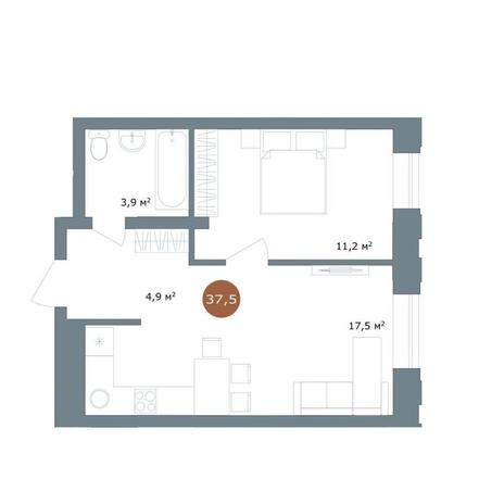 Вариант №12359, 2-комнатная квартира в жилом комплексе 
