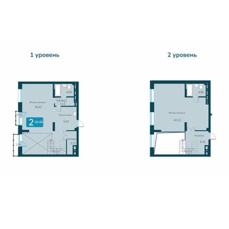 Вариант №7410, 3-комнатная квартира в жилом комплексе Марсель-2