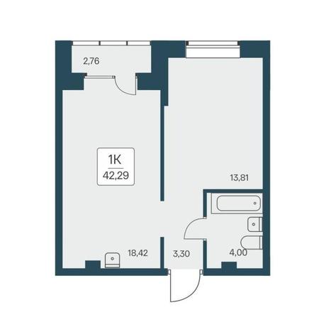Вариант №12933, 1-комнатная квартира в жилом комплексе Геометрия