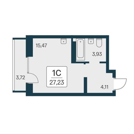 Вариант №17748, 1-комнатная квартира в жилом комплексе Квартал на Игарской