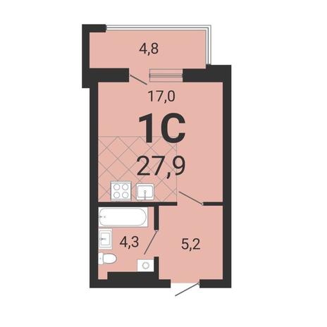 Вариант №13333, 1-комнатная квартира в жилом комплексе Воздушная гавань