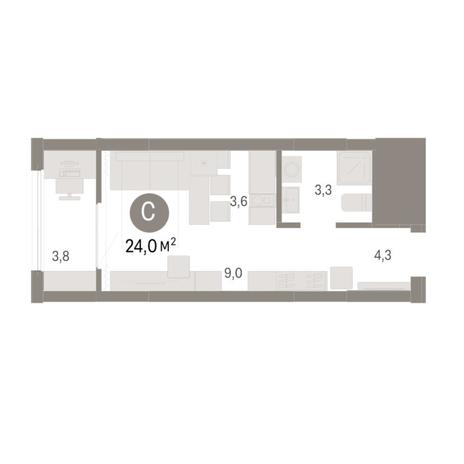Вариант №8130, 1-комнатная квартира в жилом комплексе Квартал На Никитина