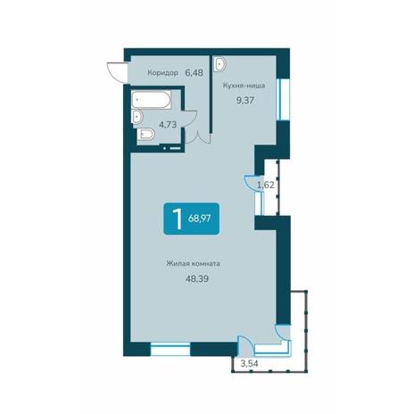 Вариант №12799, 2-комнатная квартира в жилом комплексе Марсель-2