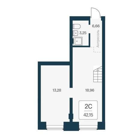Вариант №15059, 2-комнатная квартира в жилом комплексе Фора