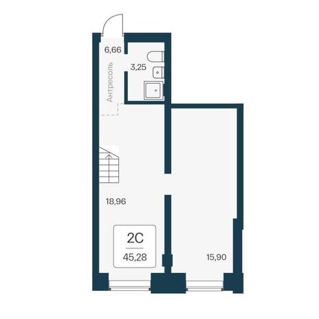 Вариант №15069, 2-комнатная квартира в жилом комплексе Tesla Park